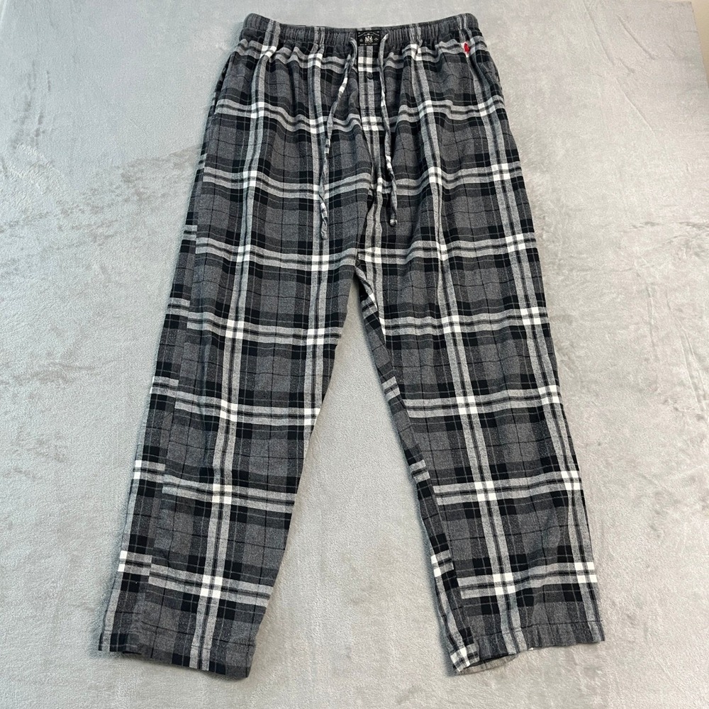 Polo Ralph Lauren Mens XL Grey Plaid Flannel Pajama Sleep Pants Cotton Lounge